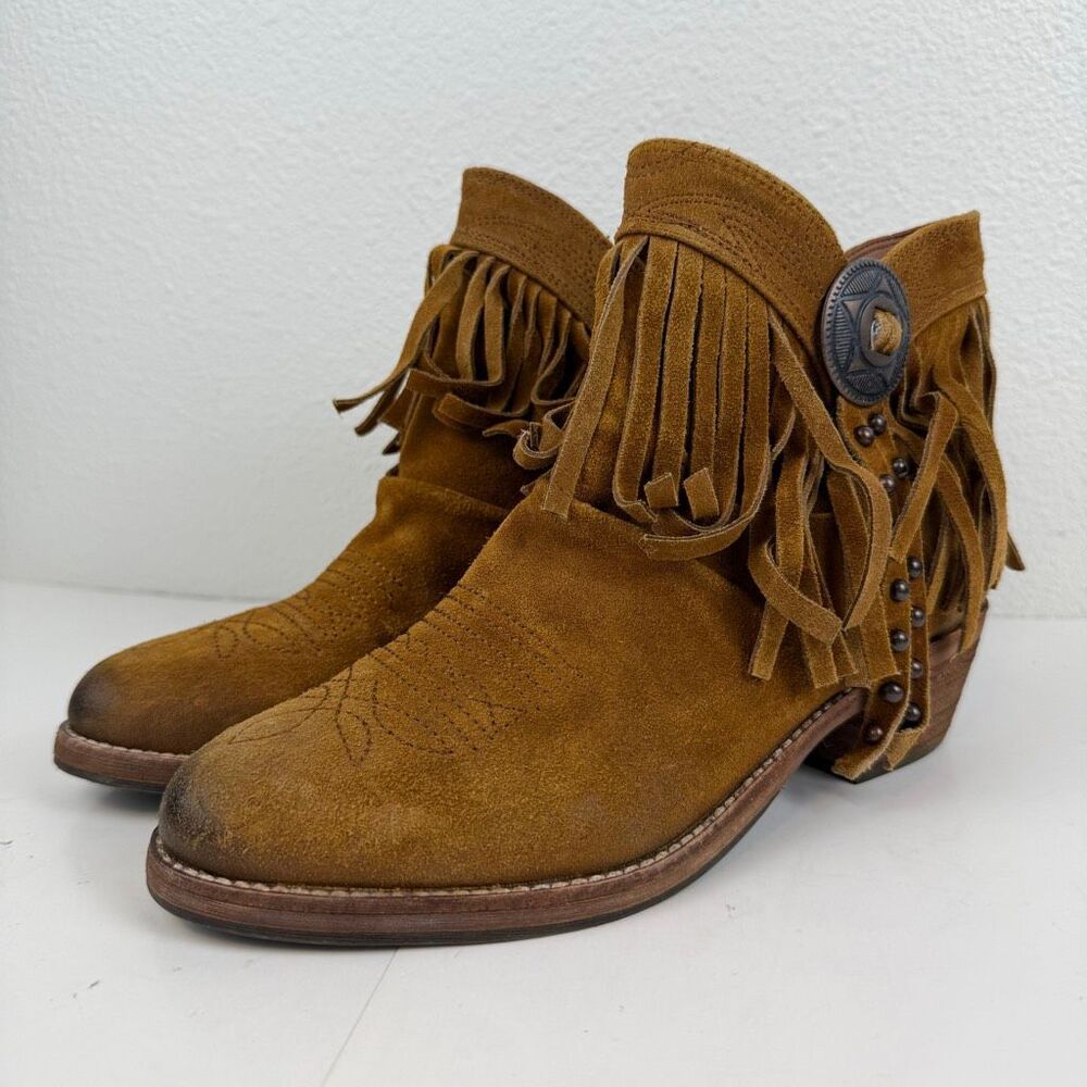 Sam Edelman Sidney Western Fringe Bootie Size 7‎